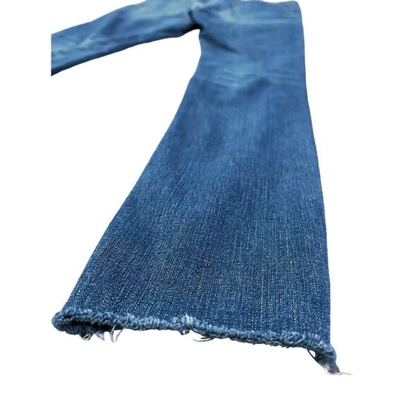 Imogene + Willie Low Rise Jeans Slim Blue Bottom Medium White Wash Open Hem 25 - Picture 6 of 11